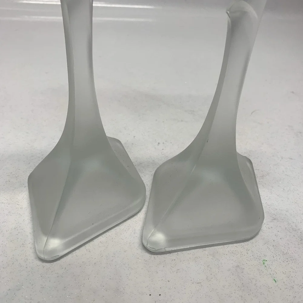 Vintage Tulip‎ Frosted Candlesticks Pair Set 8